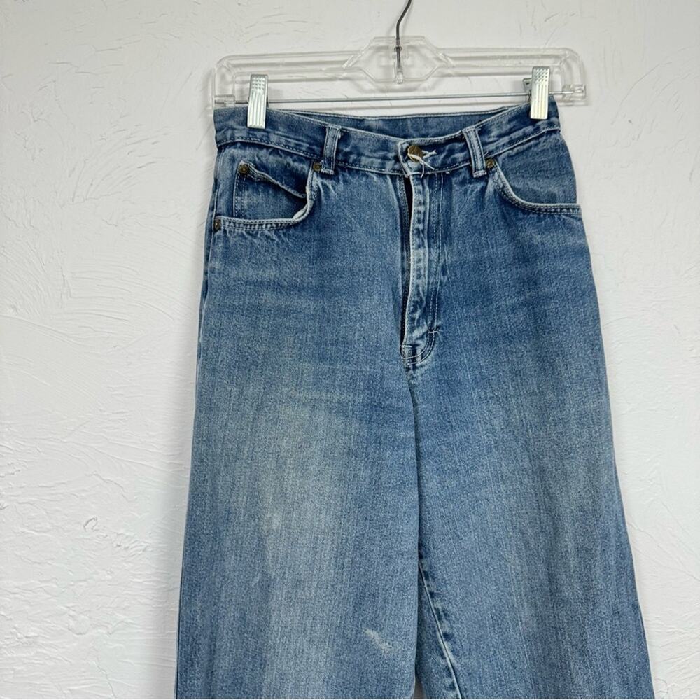 Vintage Wide Leg High Rise Jeans Womens 9 Medium Wash Blue Denim 90s - Picture 5 of 14